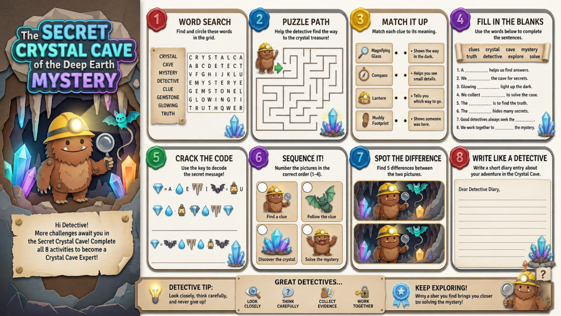 Ultimate Mystery Adventures Activity Book Bundle – Printable PDF for Kids Ages 6–12