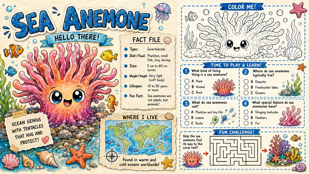 Sea Animals Educational Worksheets Activity Book