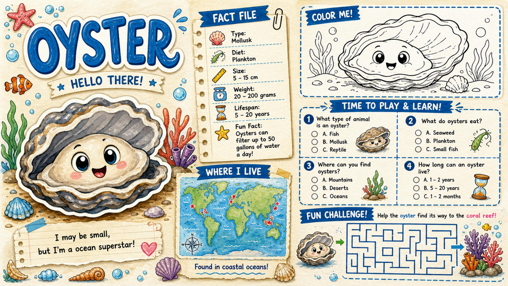 Sea Animals Educational Worksheets Activity Book
